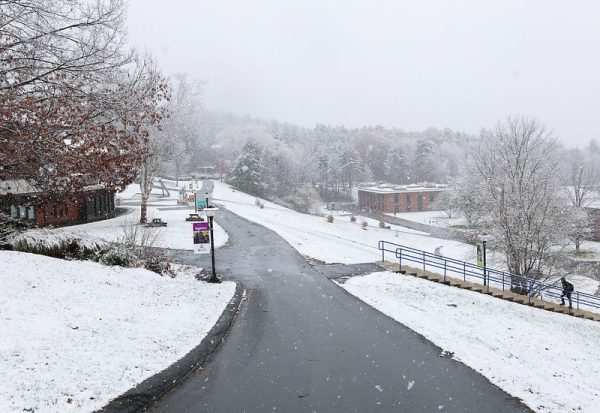 upper campus with pretty snow 