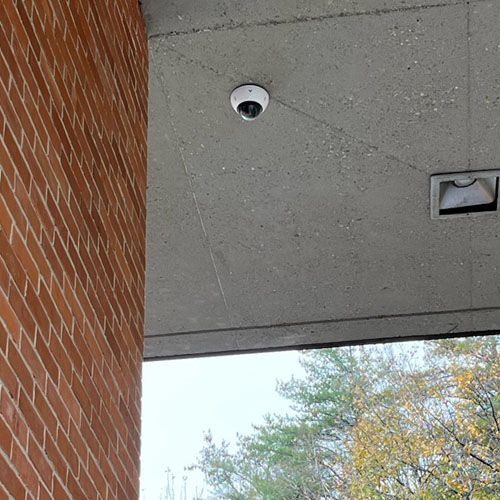 One of the newly installed security cameras.