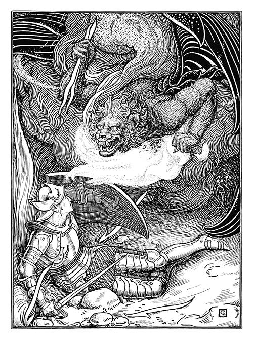 "Rejoice Not," illustration by Rhead, George Woolliscroft, Old Book Illustrations, https://www.oldbookillustrations.com/illustrations/rejoice-not/ 